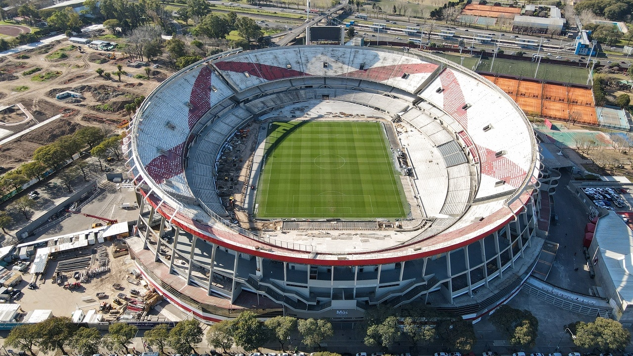 vista aérea de um estádio de futebol